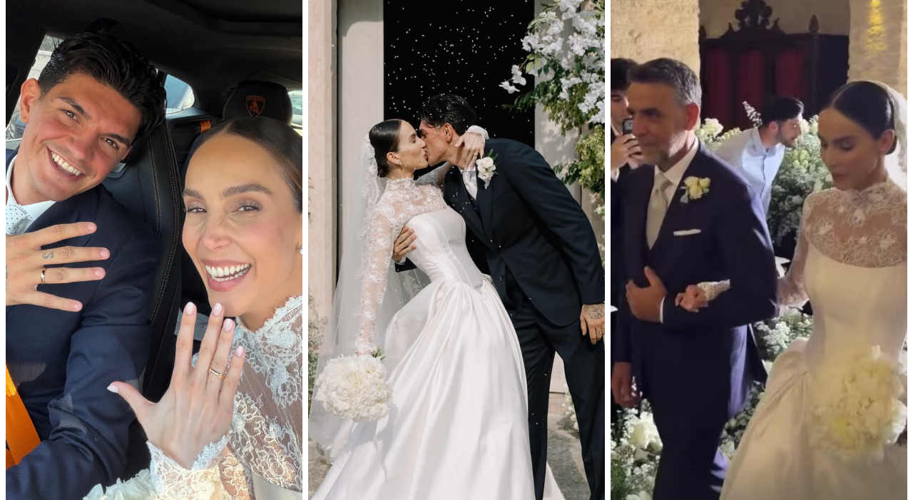 Paola di Benedetto e Raoul Bellanova sposi: la location romantica, l'abito principesco dei lei e l'emozione di lui. ​«Marito e moglie»