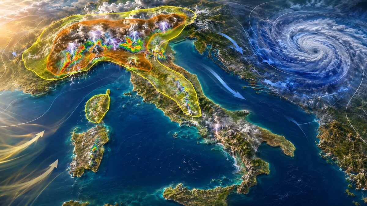 Allerta Meteo, FOCUS sul forte maltempo di Venerdì 10 Luglio: temporali esplosivi, 13 Regioni a rischio fenomeni estremi
