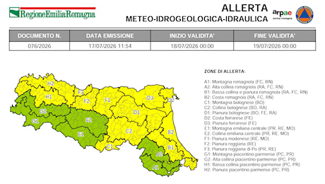 Allerta meteo gialla in Emilia-Romagna per temporali, ma il caldo non molla la presa