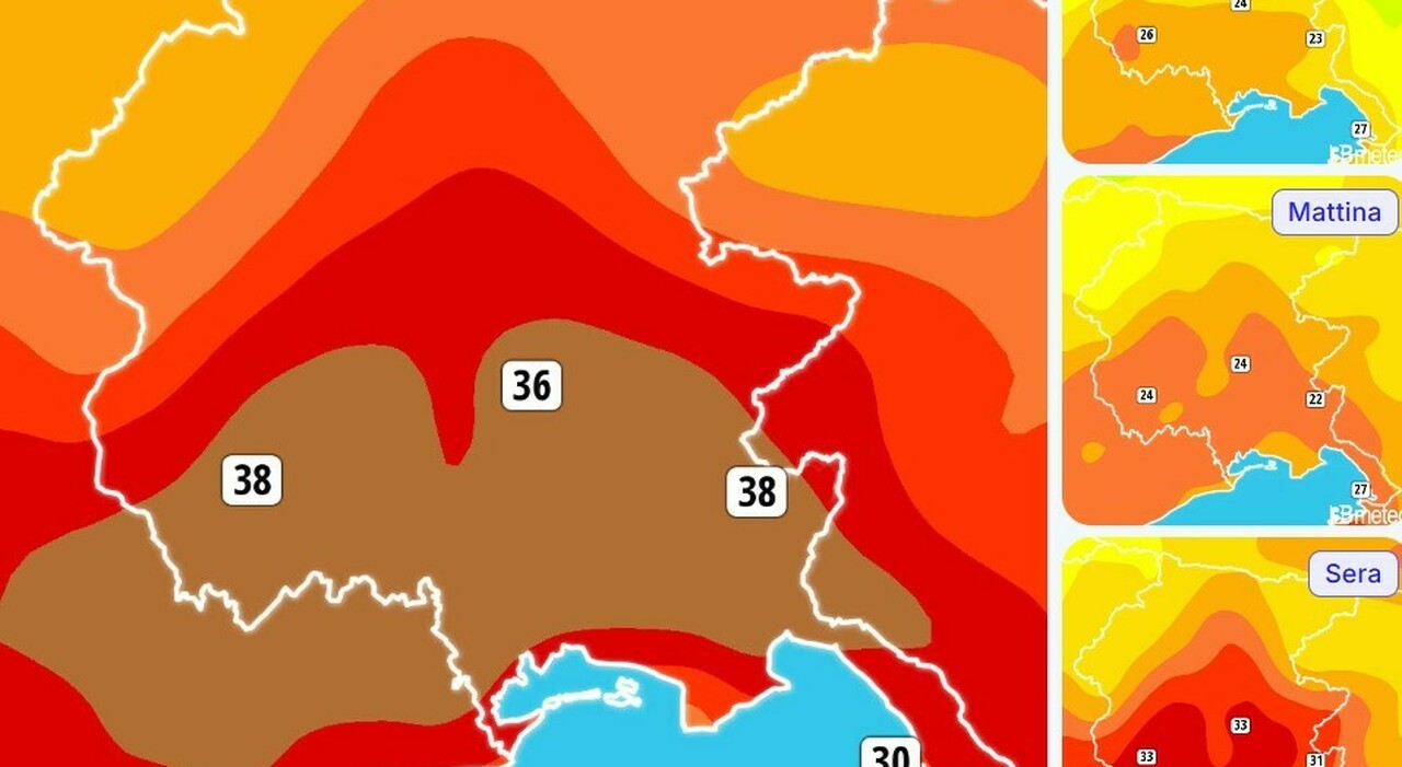 Caldo e afa su Veneto e Friuli, sarà un weekend torrido: temperature fino a 38°. Allerta gialla giovedì. Previsioni e consigli per proteggersi