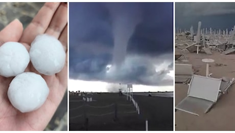 Tromba d'aria devasta gli stabilimenti balneari a Chioggia, grandine come uova in Polesine. I danni del maltempo sul Veneto