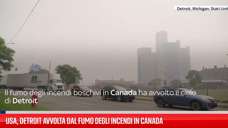 USA, Detroit avvolta dal fumo degli incendi in Canada - Sky TG24