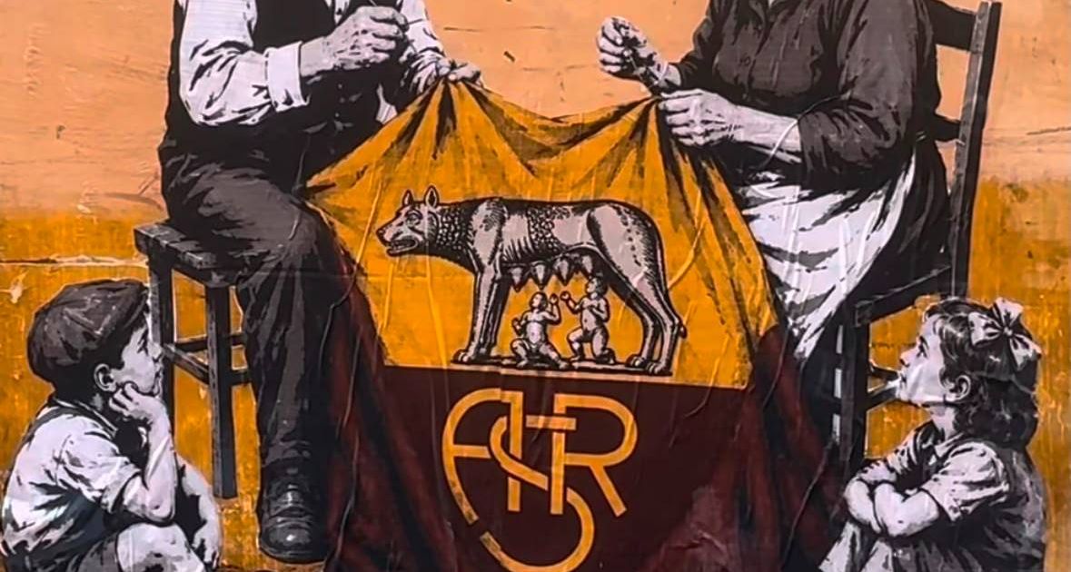 VIDEO - Il murale dell'artista Drugi dedicato ai 99 anni della Roma: Cuciti di generazione in generazione