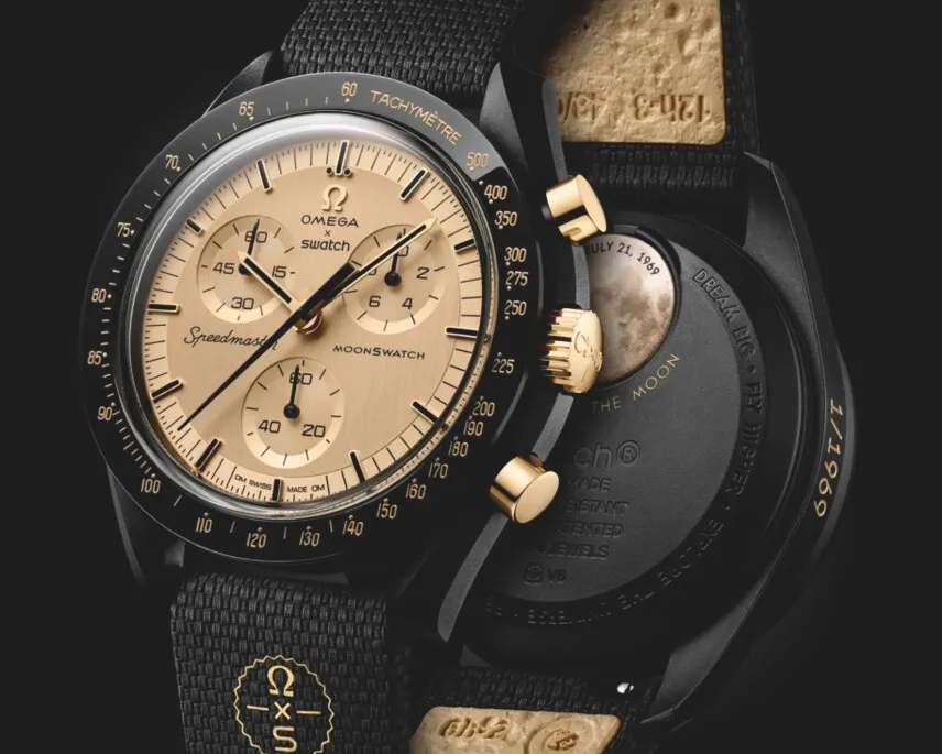 MoonSwatch Mission to the Moon 1969: il nuovo Omega x Swatch in oro in soli 1.969 esemplari