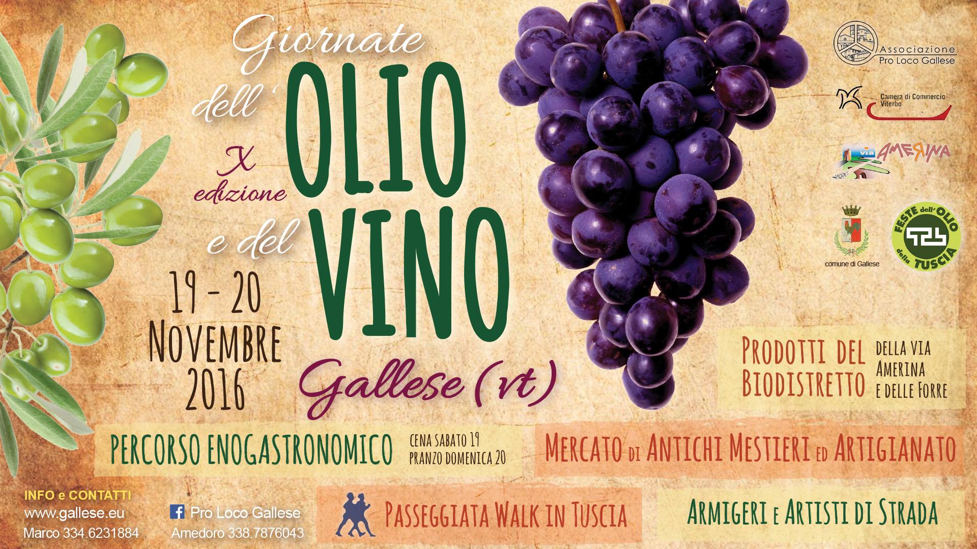 “Le Giornate dell’Olio e del Vino” a Gallese protagonista la tradizione 